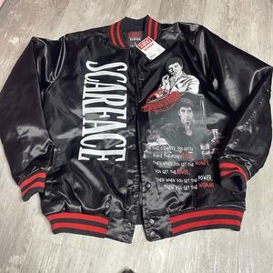 SCARFACE VARSITY JACKET‎ SATIN STYLE REASON BRAND AL PACINO MEN'S NEW Z-351
